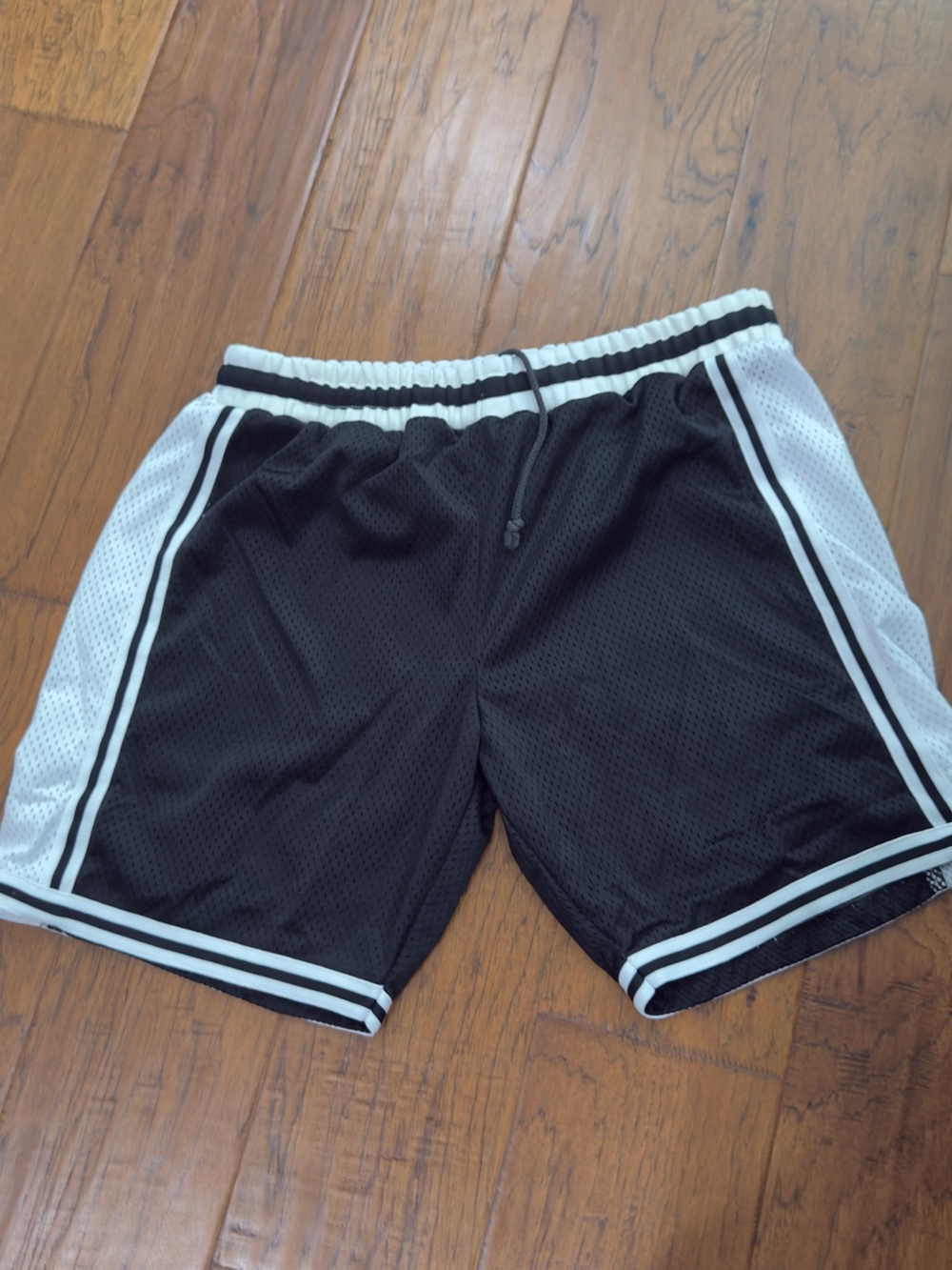 Men's Athletic Mesh Shorts - Black and White